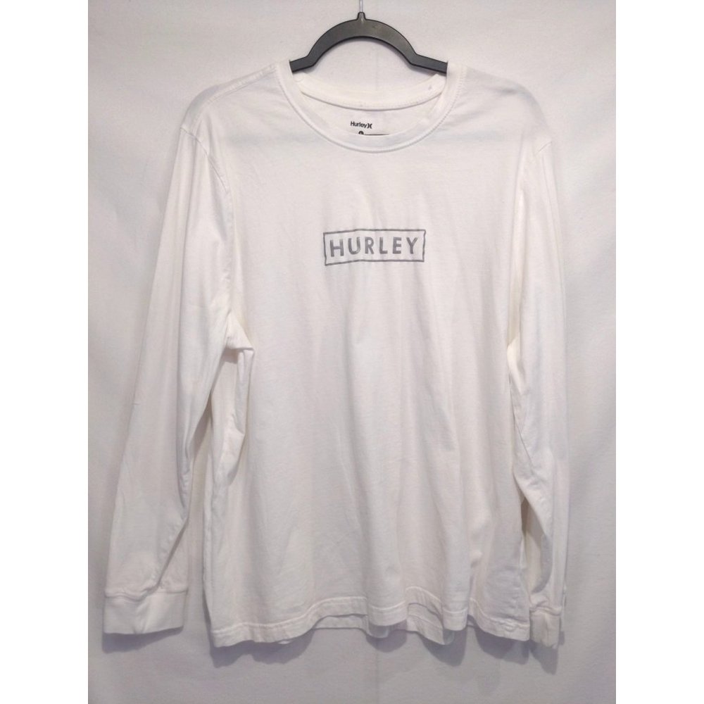 Hurley Men's Long Sleeve Henley T-Shirt Classiccore Surfer Beach White Size XL